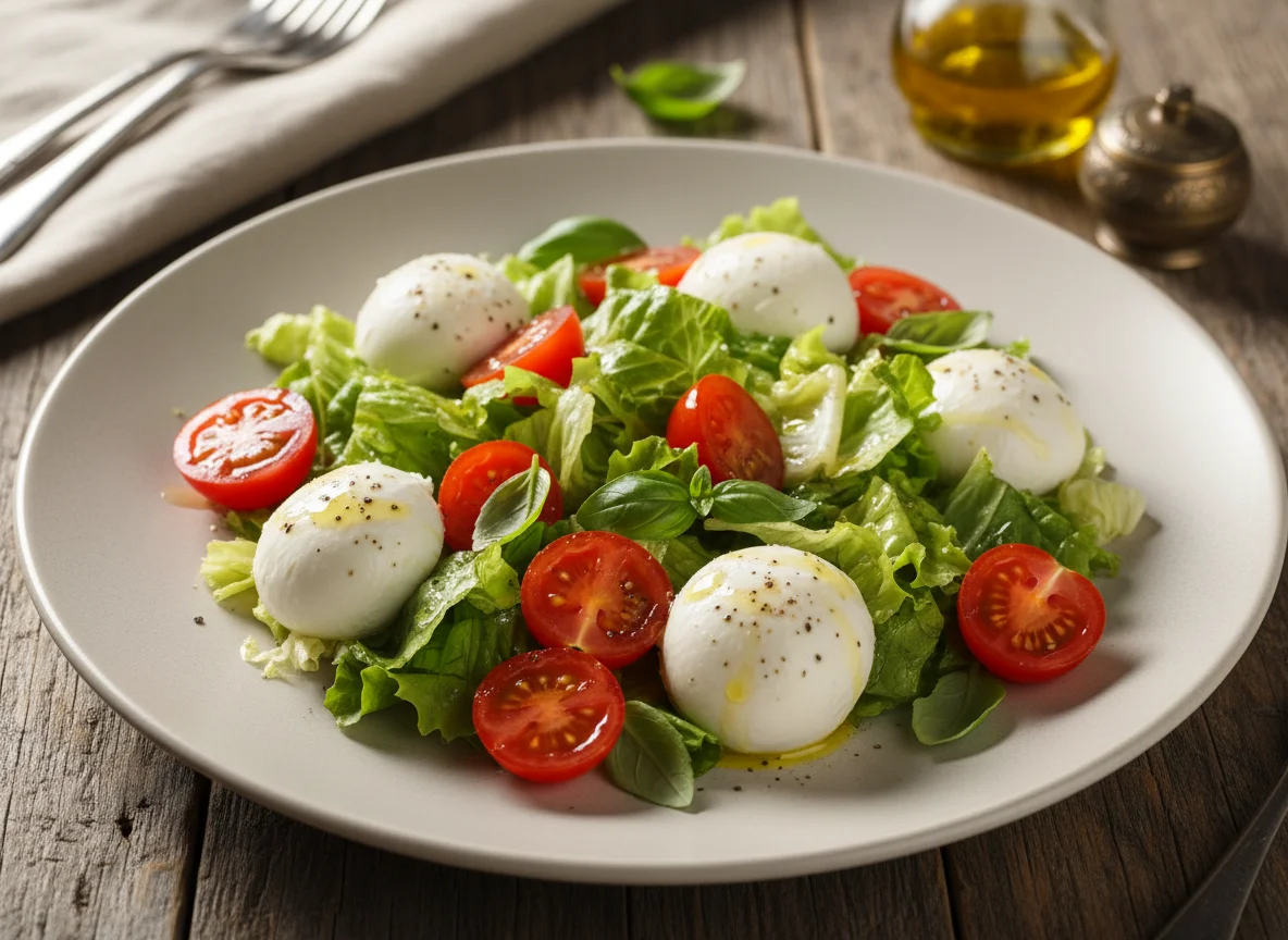 Salada mista com queijo photo