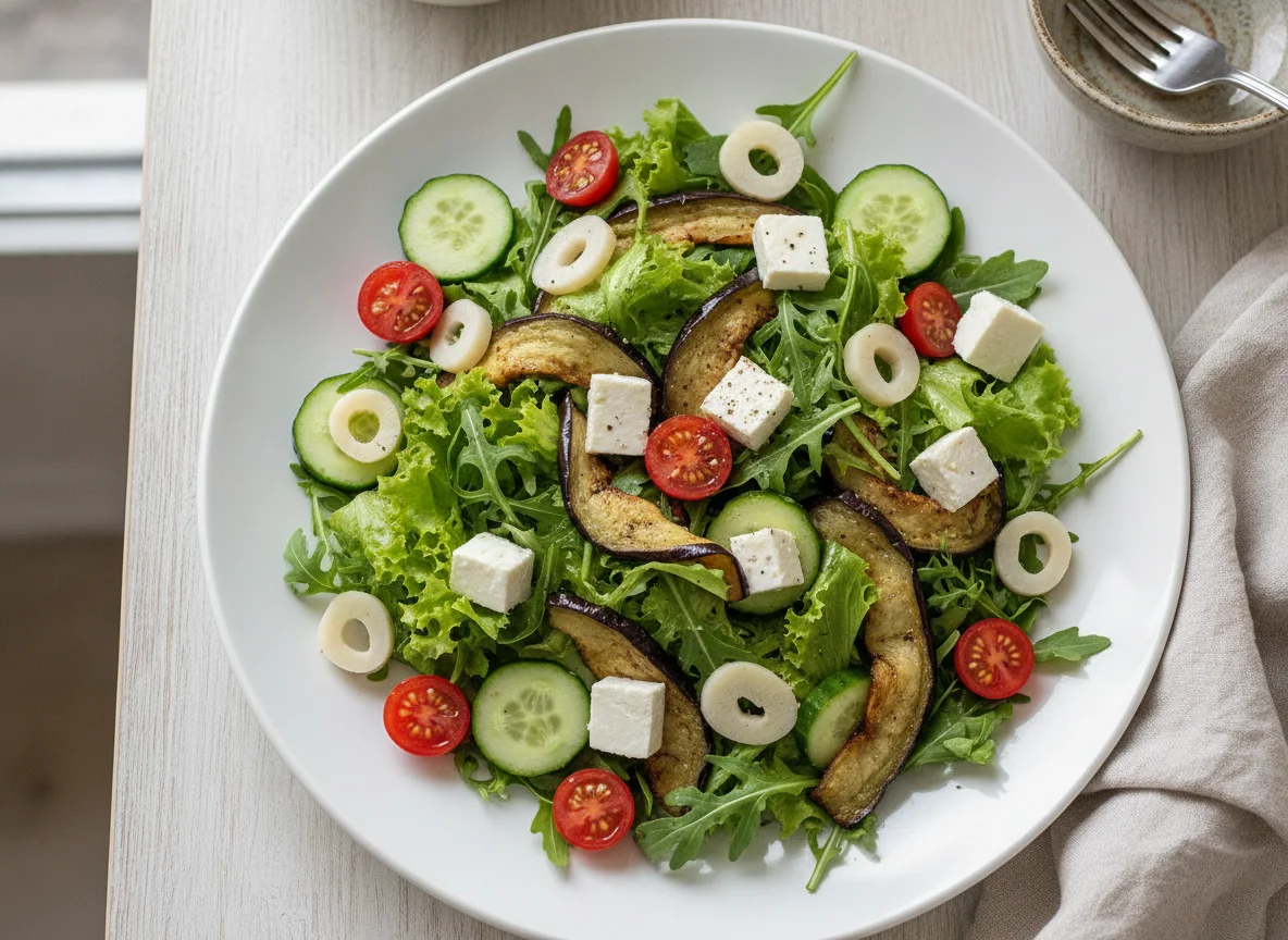 Salada Mista com Queijo Branco e Palmito photo