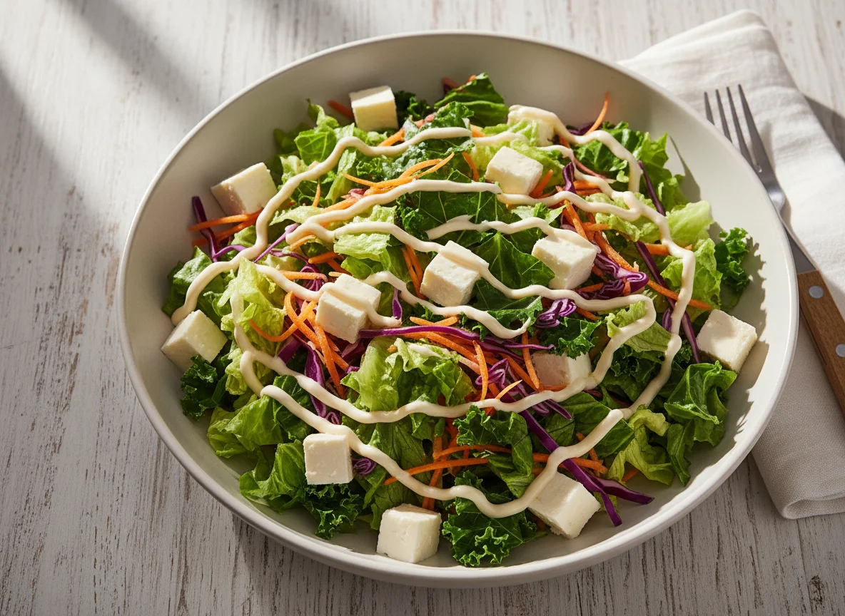 Salada mista com queijo e couve photo