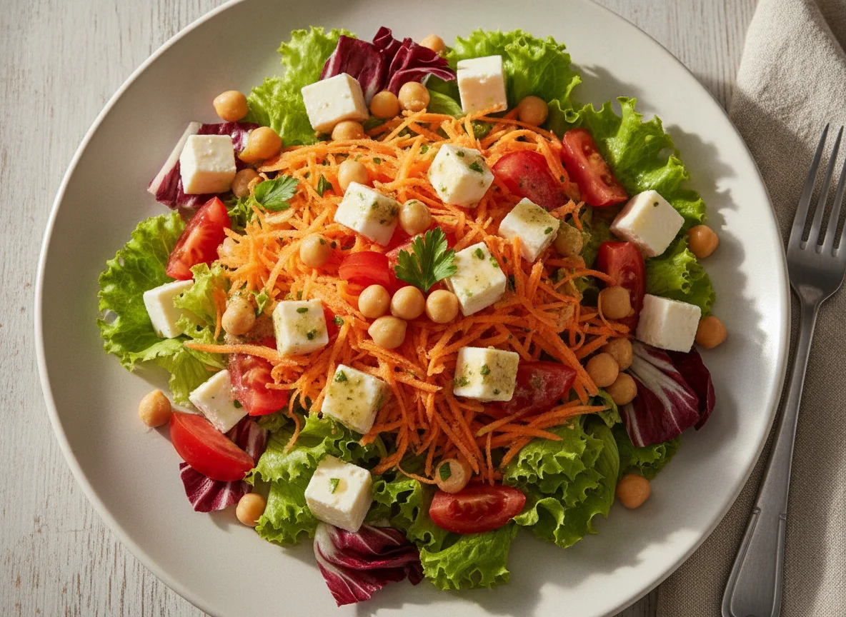 Salada Mista com Queijo e Grão-de-Bico photo