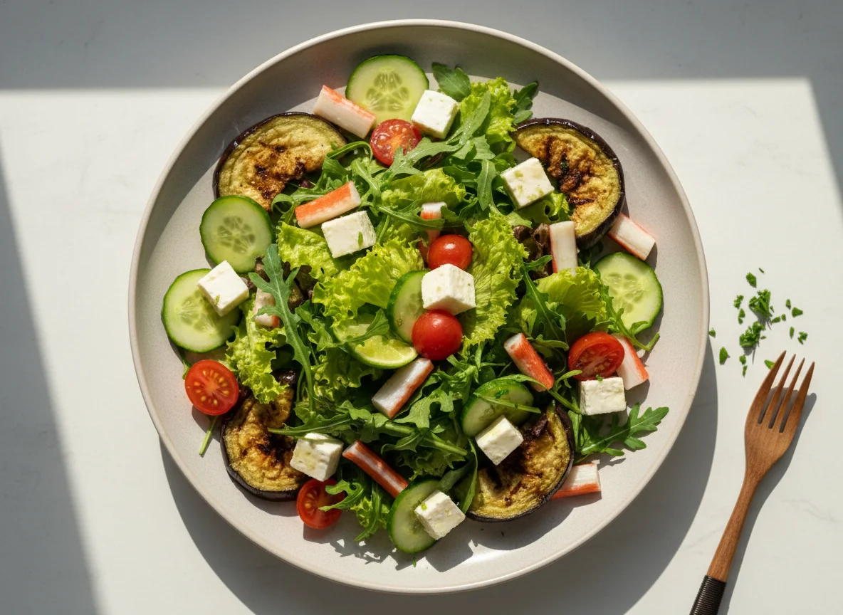 Salada Mista com Queijo e Kani photo
