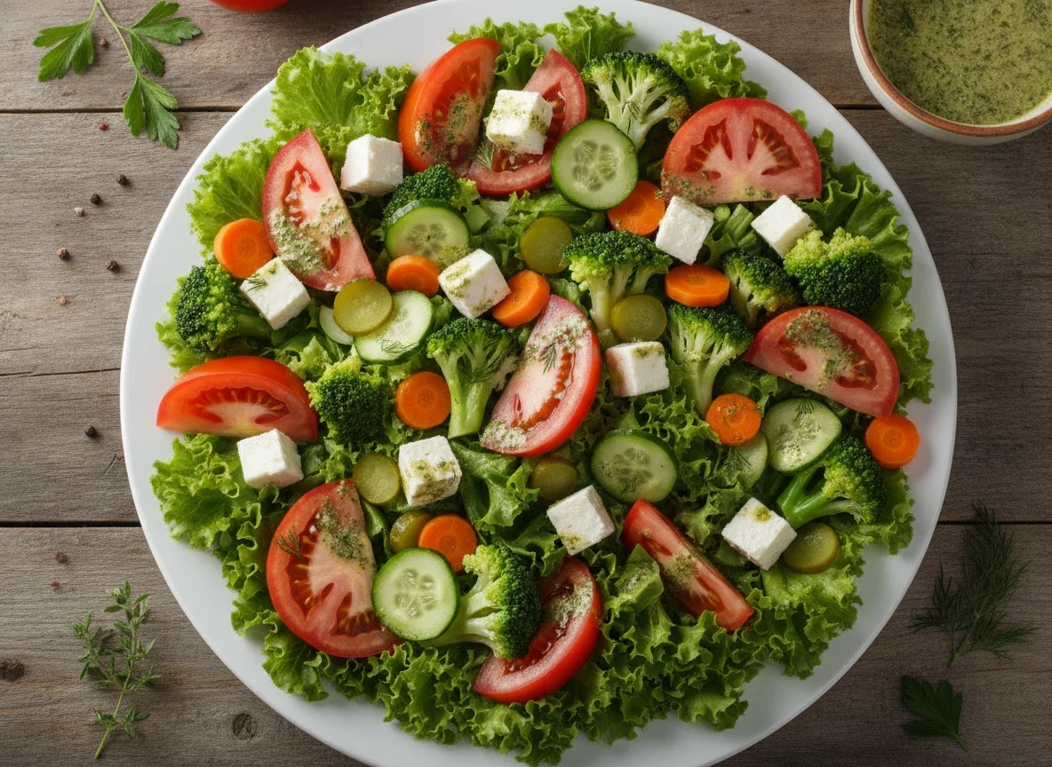 Salada Mista com Queijo e Legumes photo