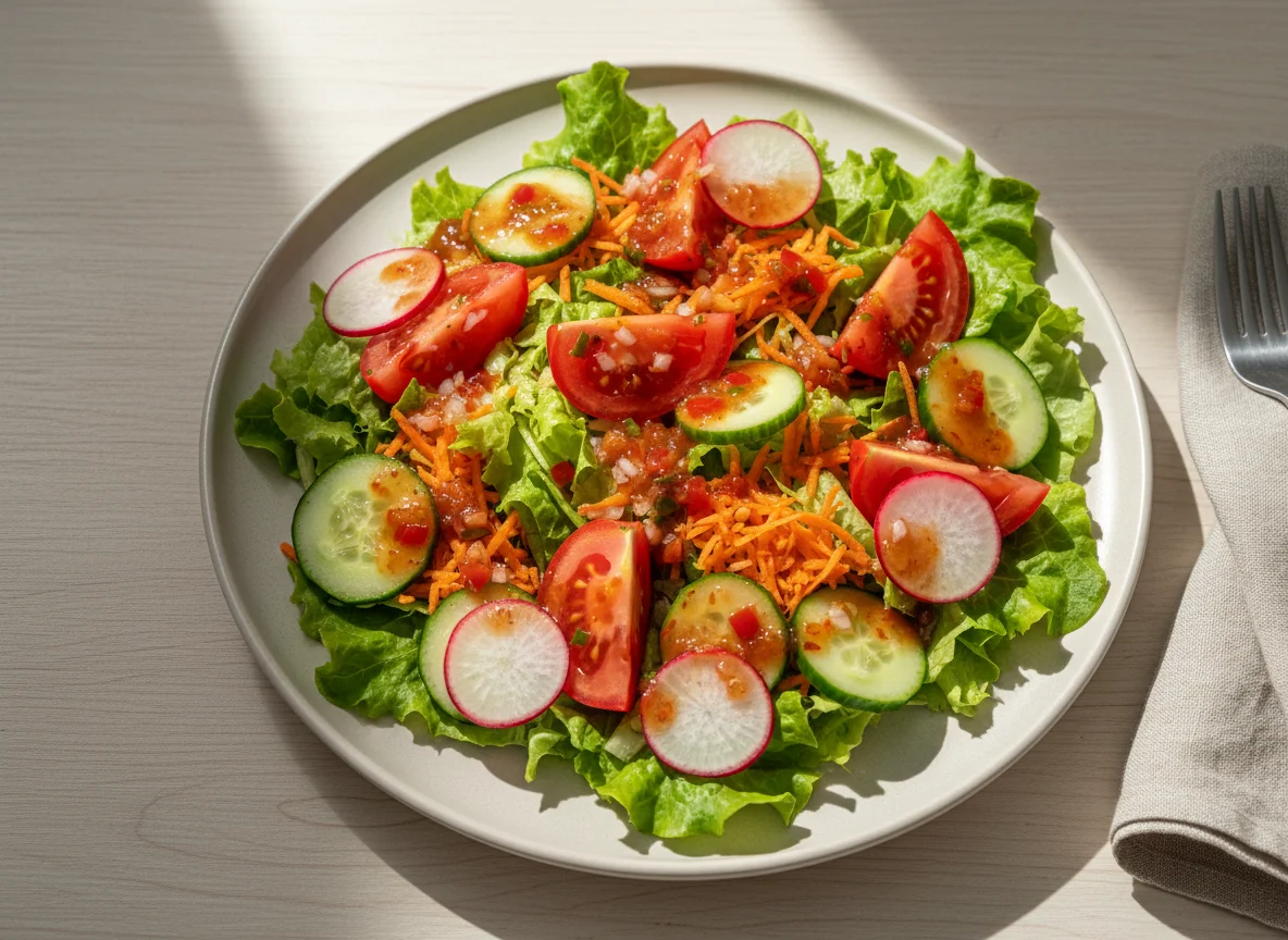 Salada Mista com Rabanete e Molho photo