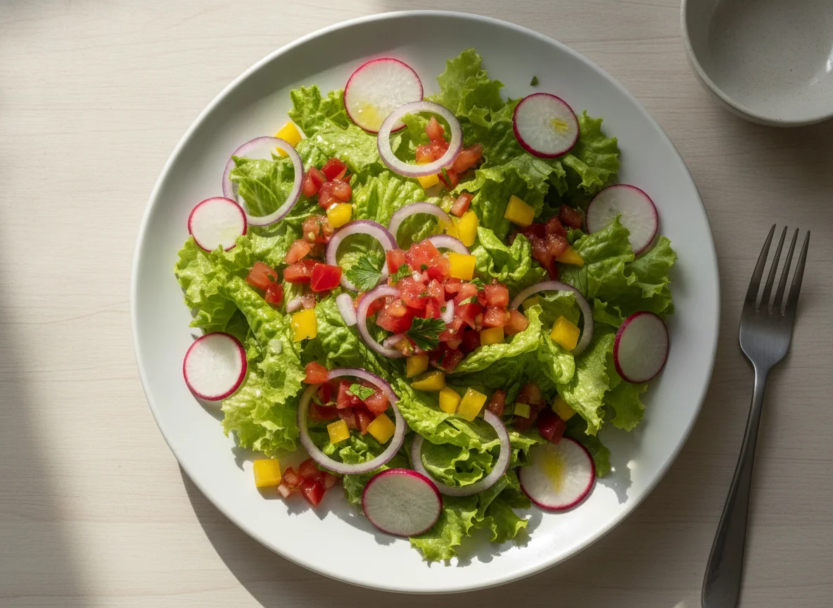 Salada mista com rabanete e vinagrete photo