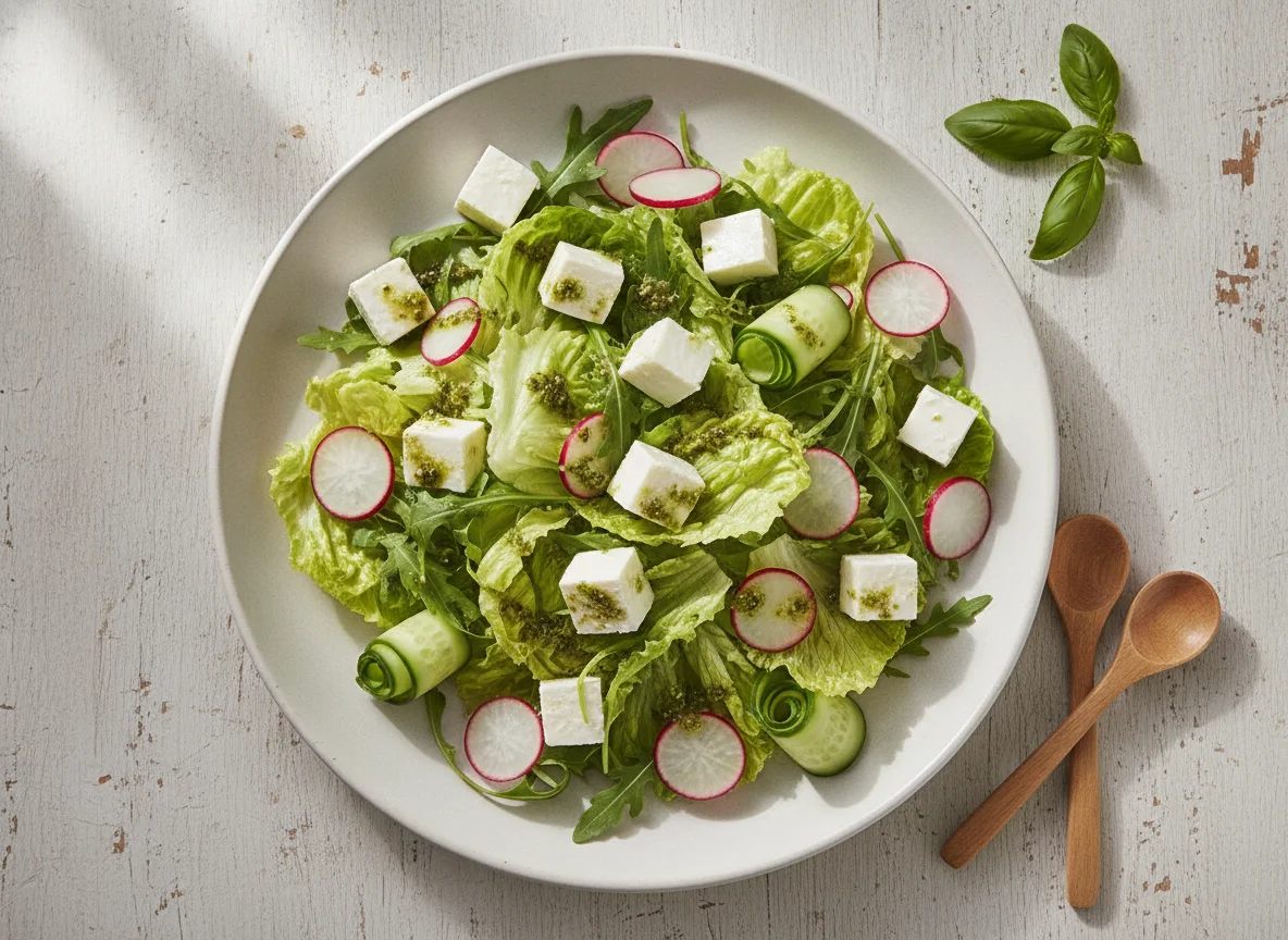 Salada Mista com Rúcula, Rabanete e Queijo photo