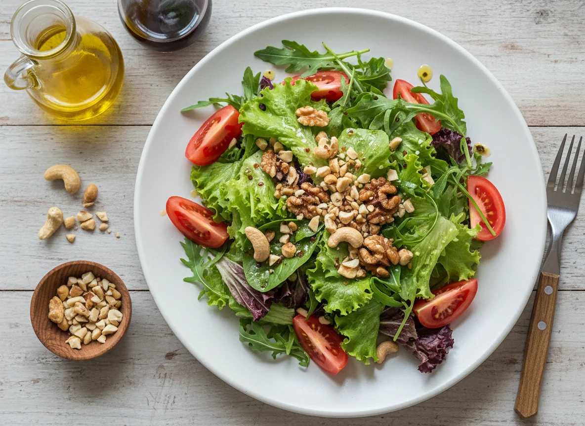Salada Mista com Tomate e Castanhas photo
