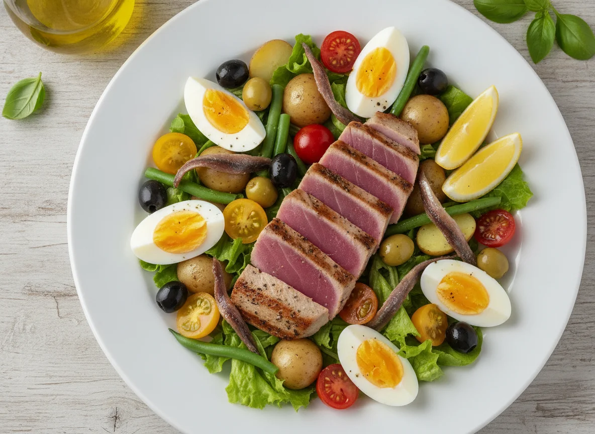 Salada Niçoise com Atum Grelhado photo