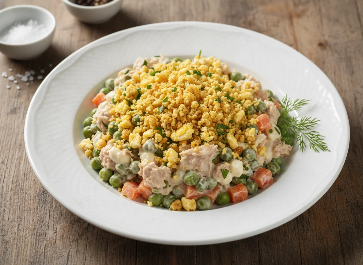 Salada Russa com Farofa de Ovos photo