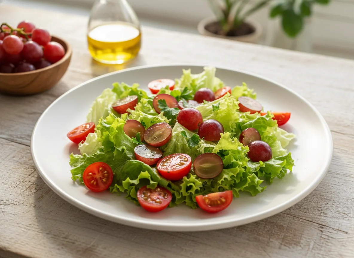 Salada simples com uvas photo