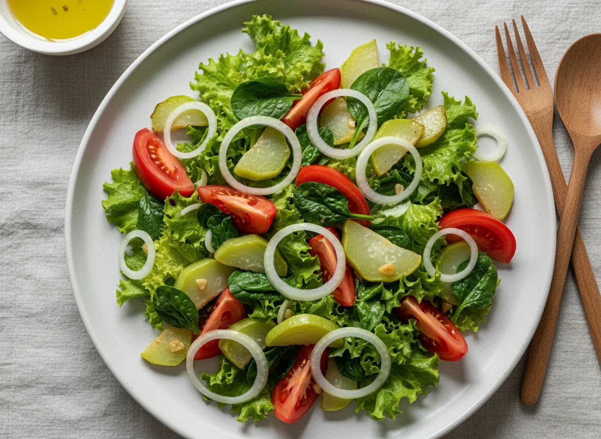 Salada variada com refogado de legumes photo