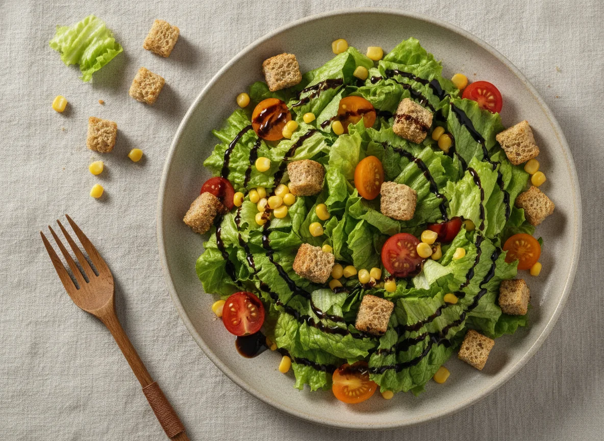 Salada Verde com Croutons e Molho Balsâmico photo