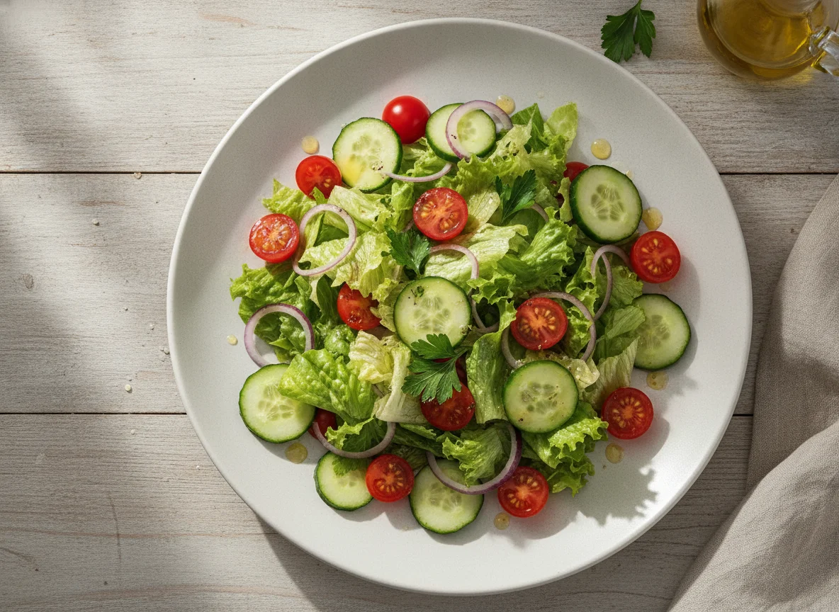 Salada Verde com Tomate e Pepino photo