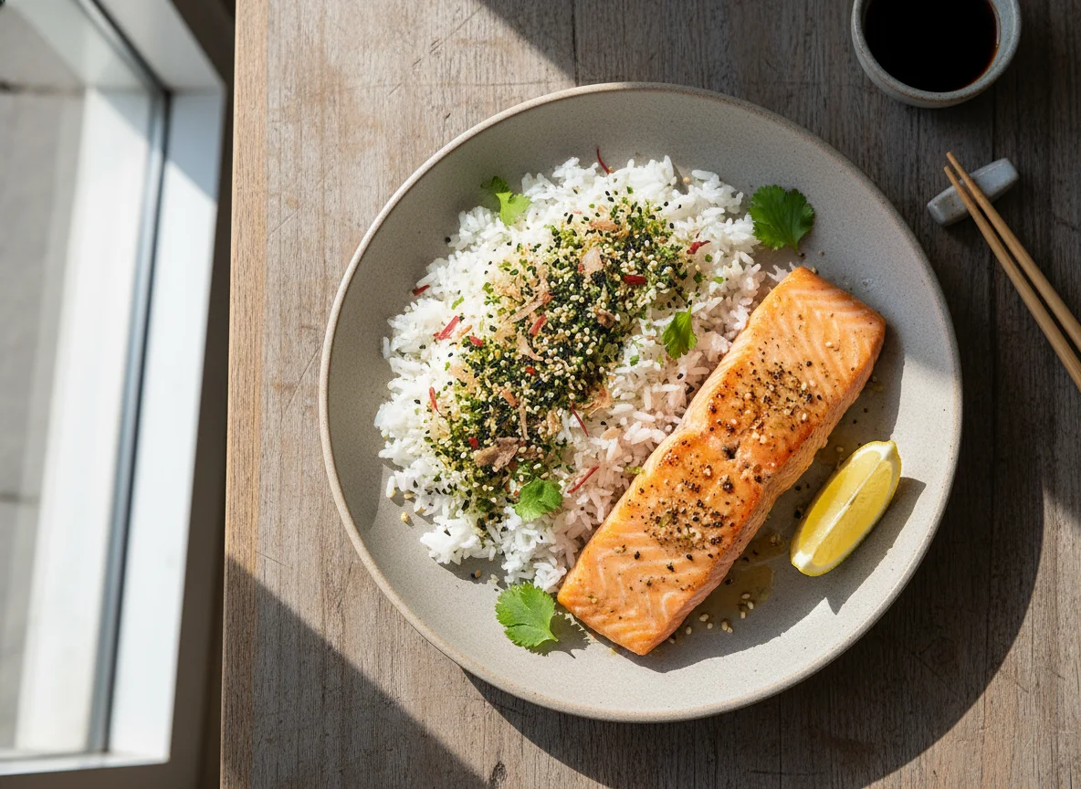 Salmão com Arroz e Furikake photo