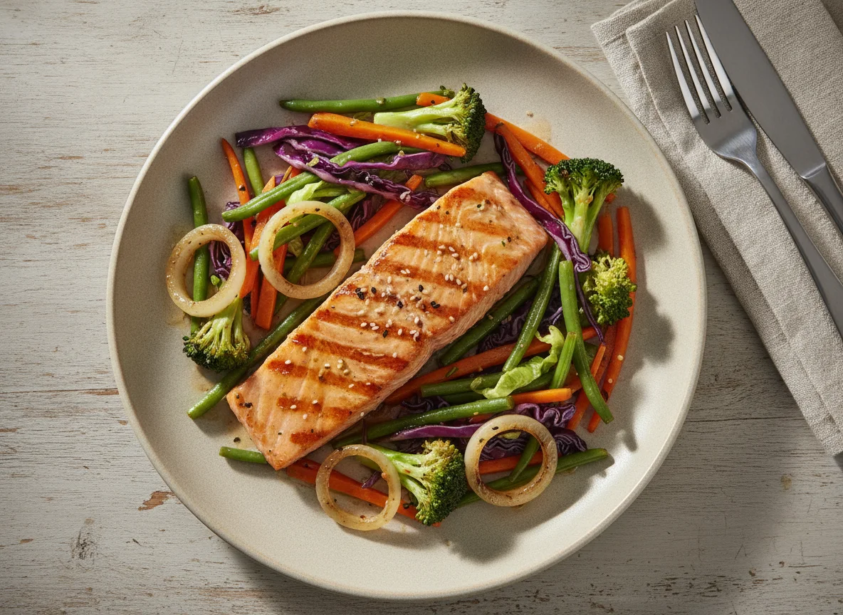 Salmão Grelhado com Mix de Vegetais photo