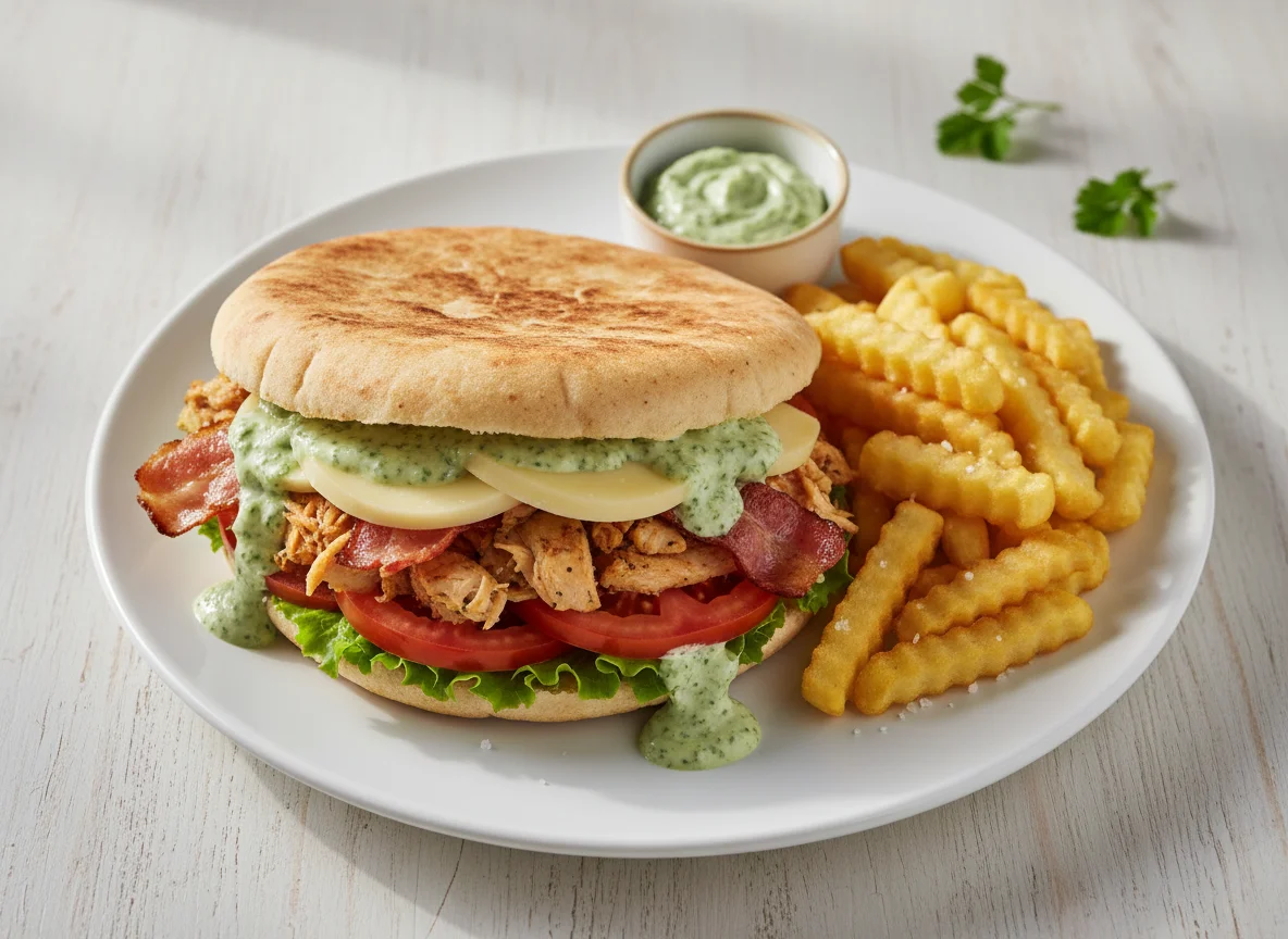 Sanduíche com Batata Frita photo