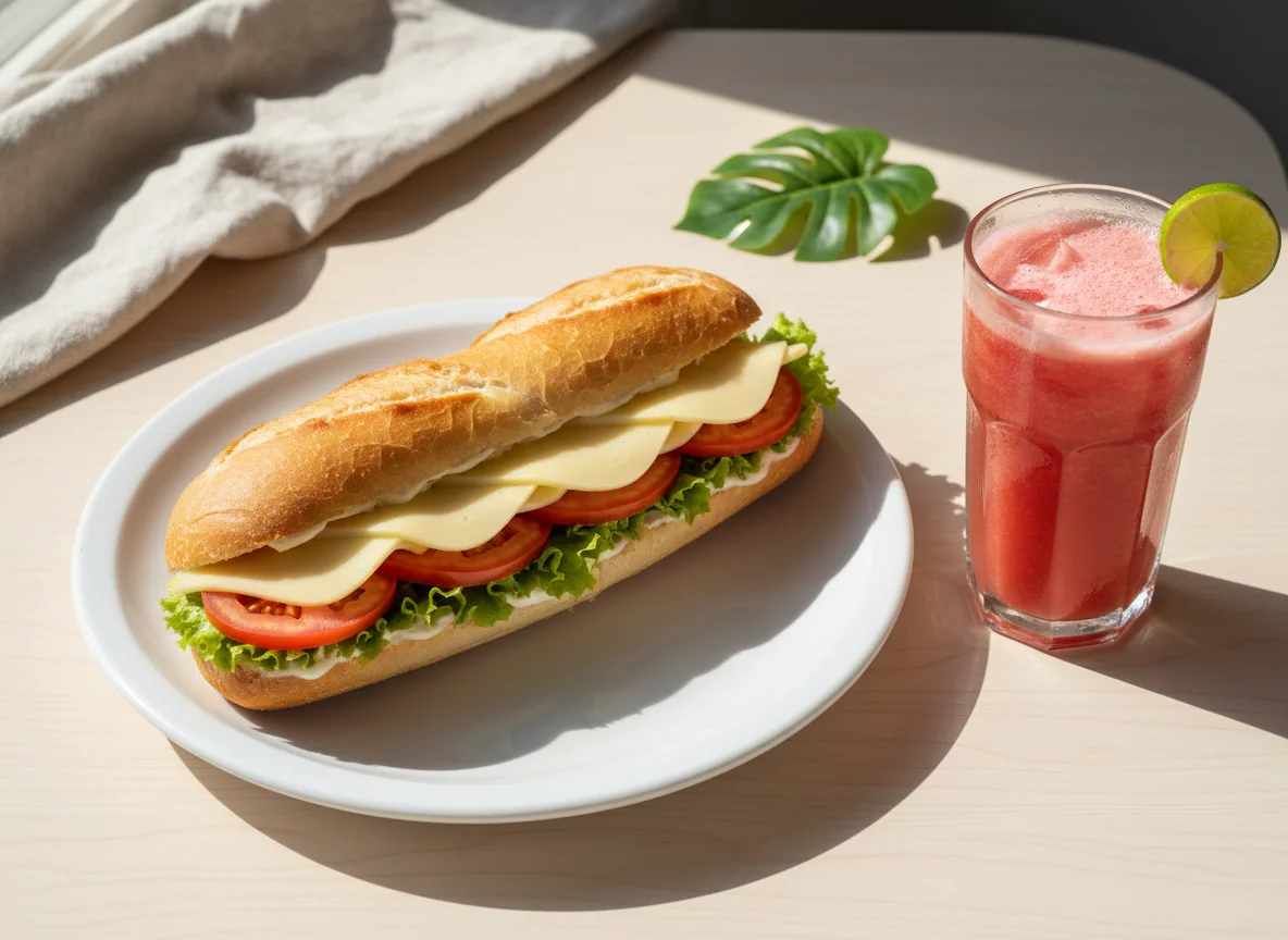 Sanduíche com suco photo