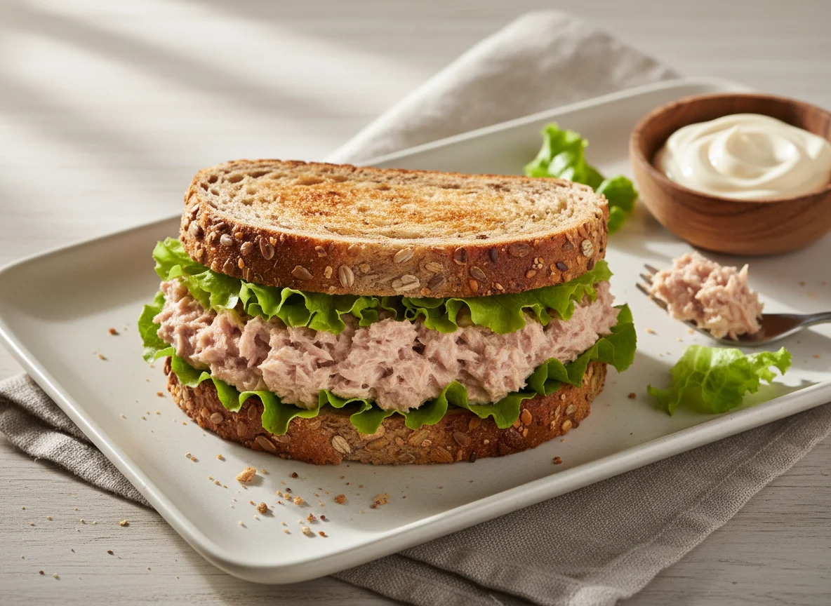 Sanduíche de atum com alface photo