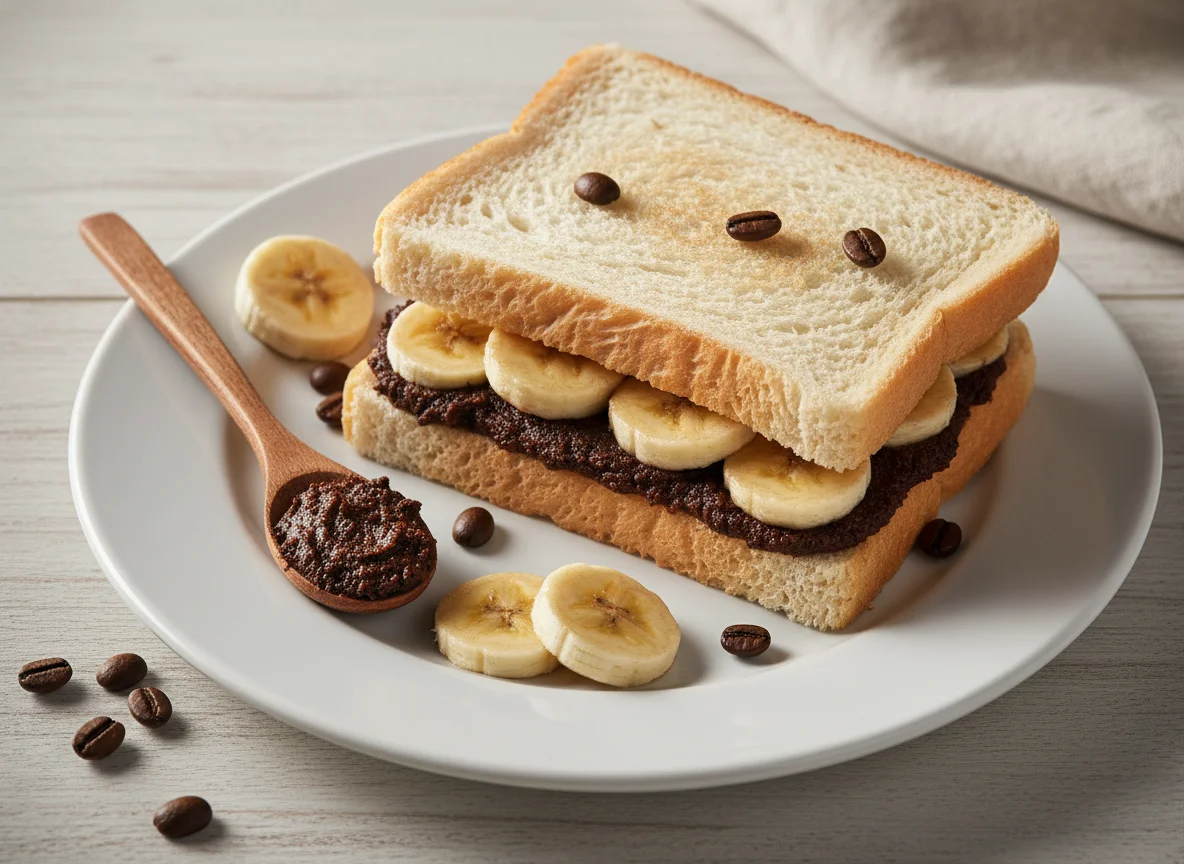 Sanduíche de banana e café photo
