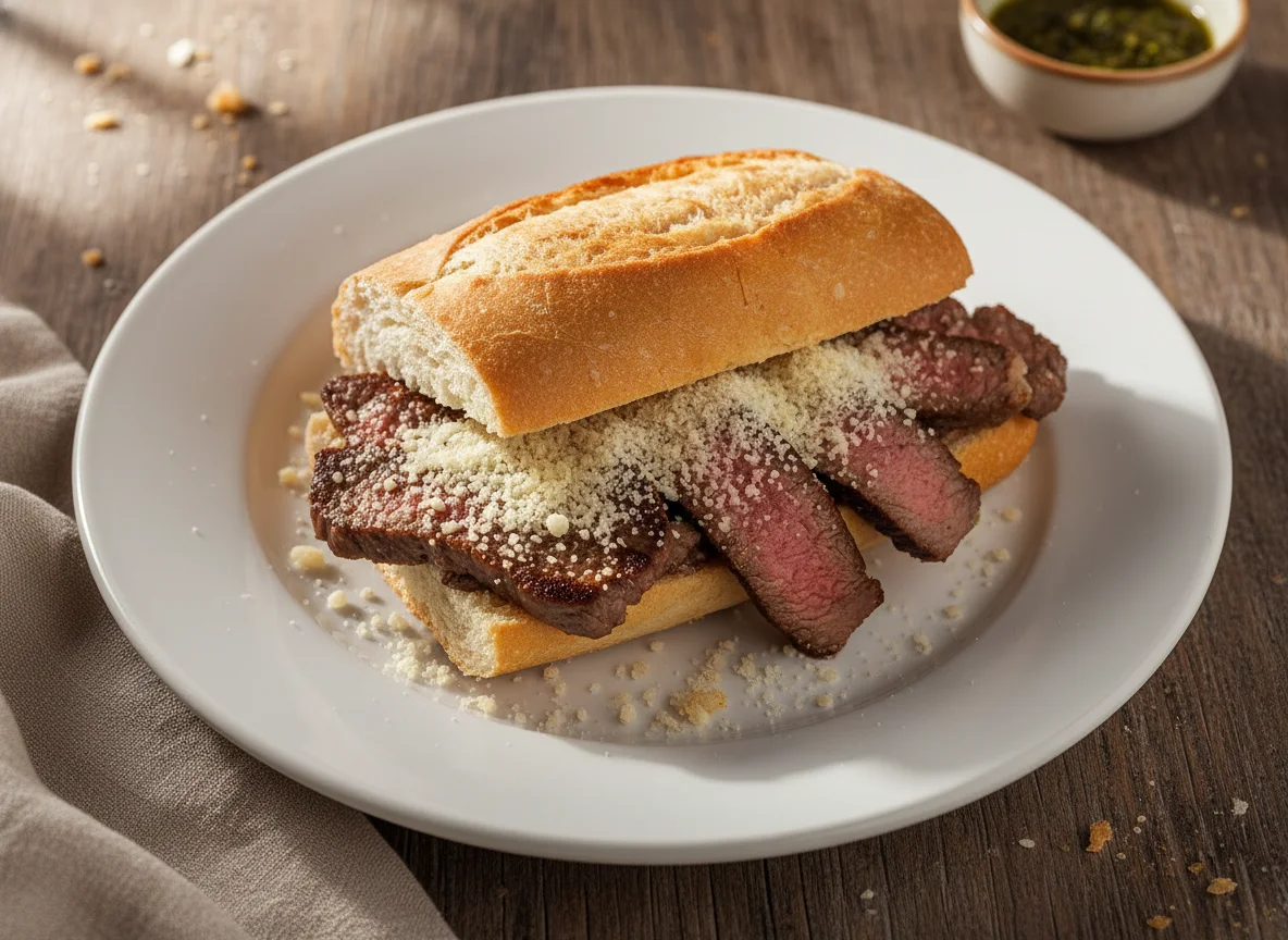 Sanduíche de carne com pão e queijo photo