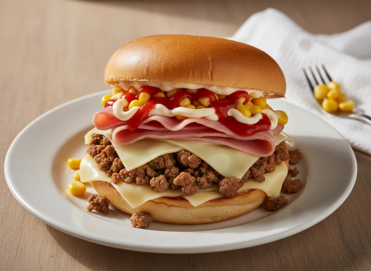 Sanduíche de carne e queijo photo