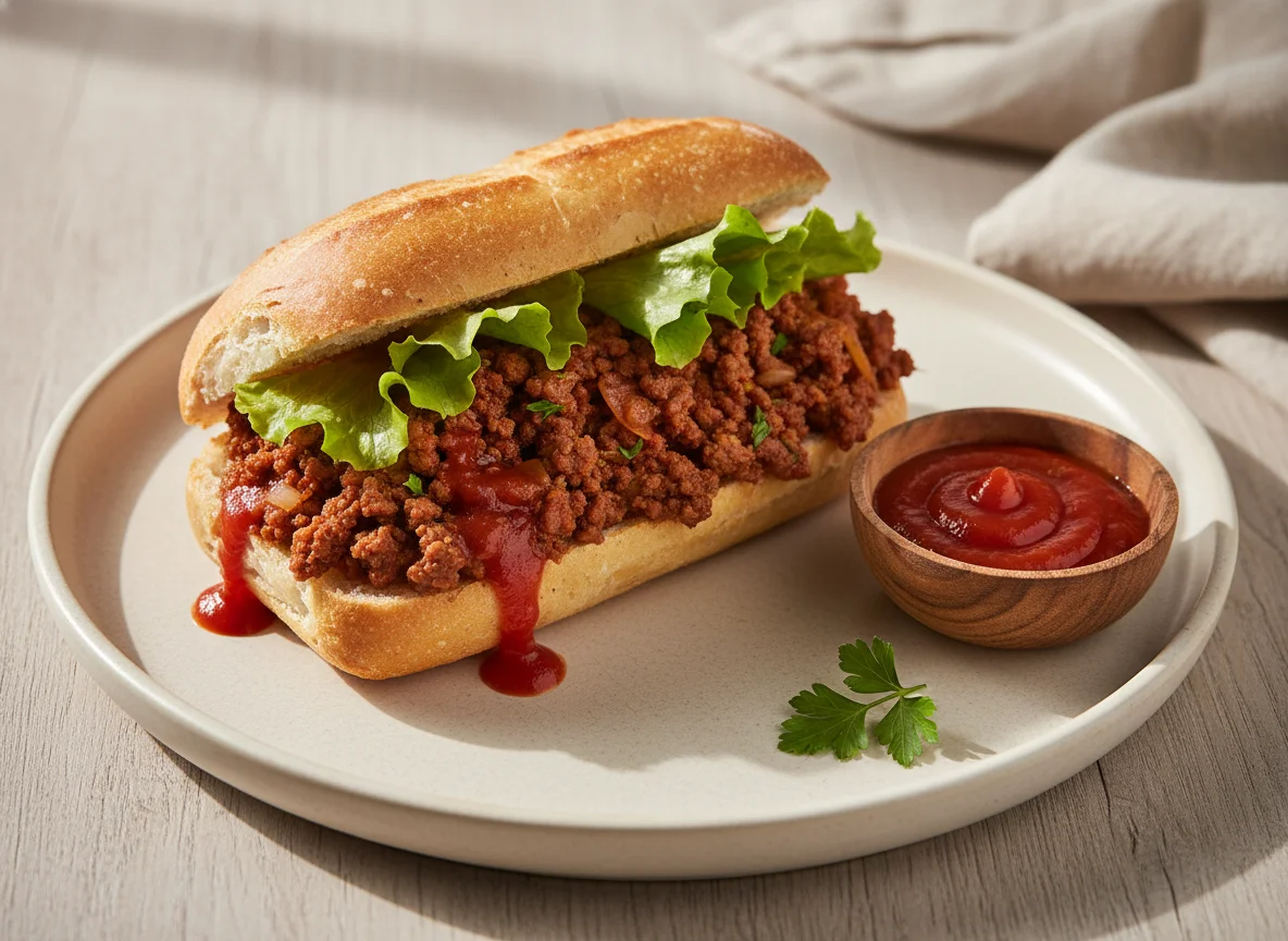 Sanduíche de carne moída photo