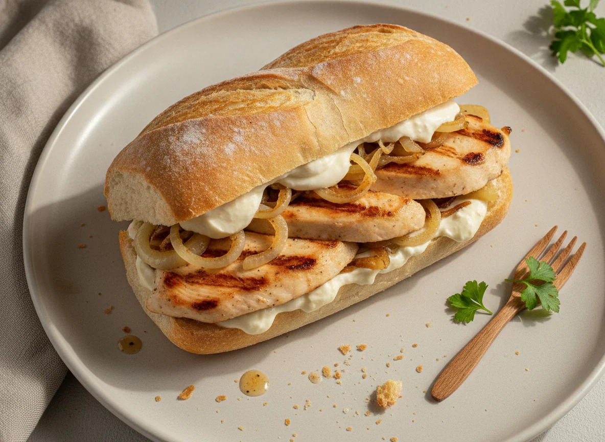 Sanduíche de Frango com Requeijão e Mussarela photo