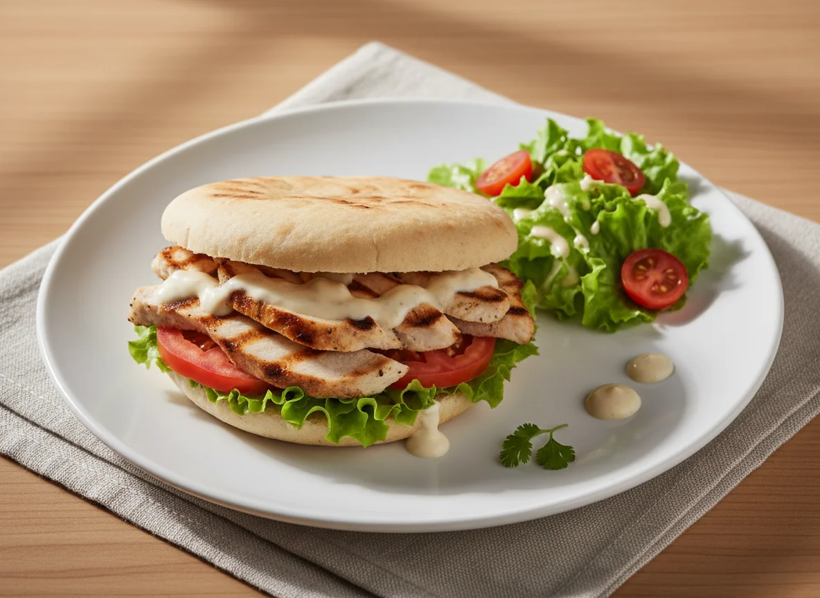 Sanduíche de frango grelhado com salada photo