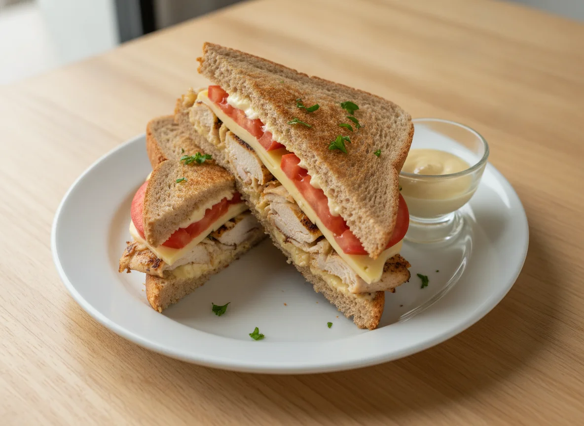 Sanduíche de Frango Grelhado com Tomate e Queijo photo