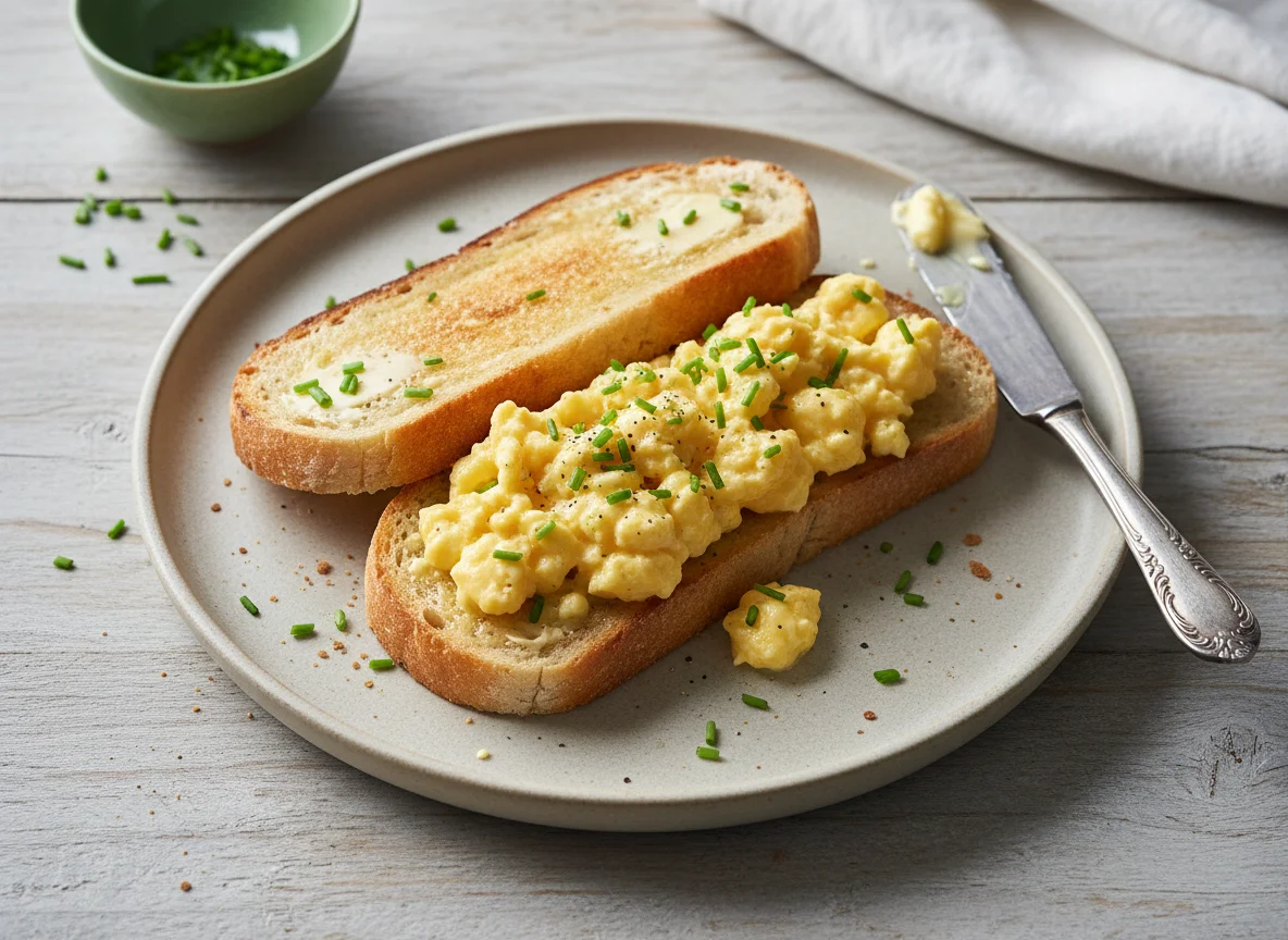 Sanduíche de ovos mexidos photo
