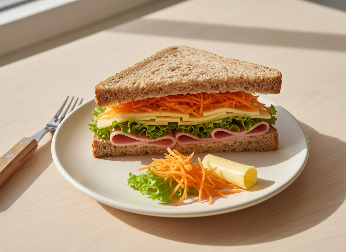 Sanduíche de pão integral com salada photo