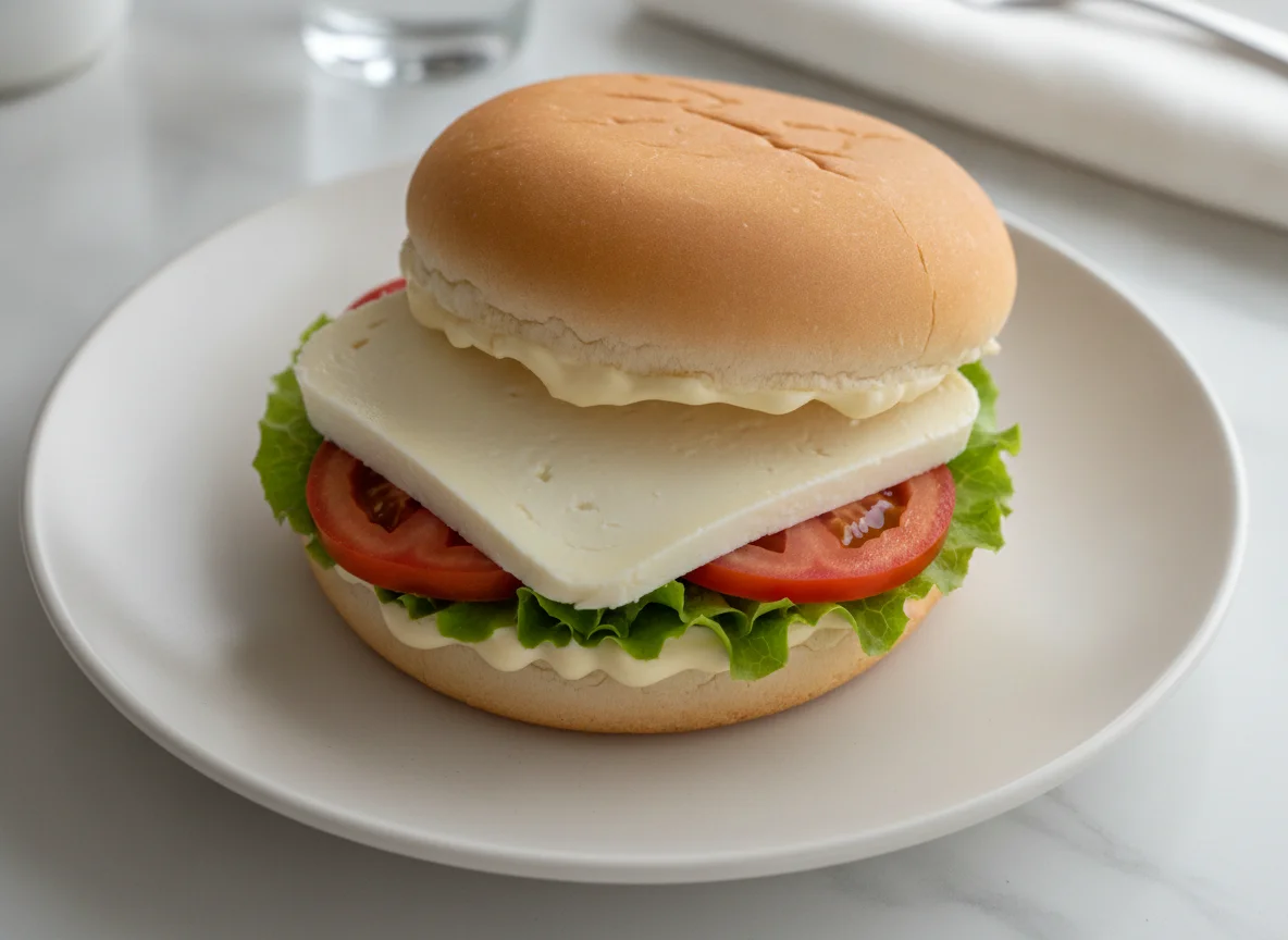 Sanduíche de Queijo Branco com Salada photo