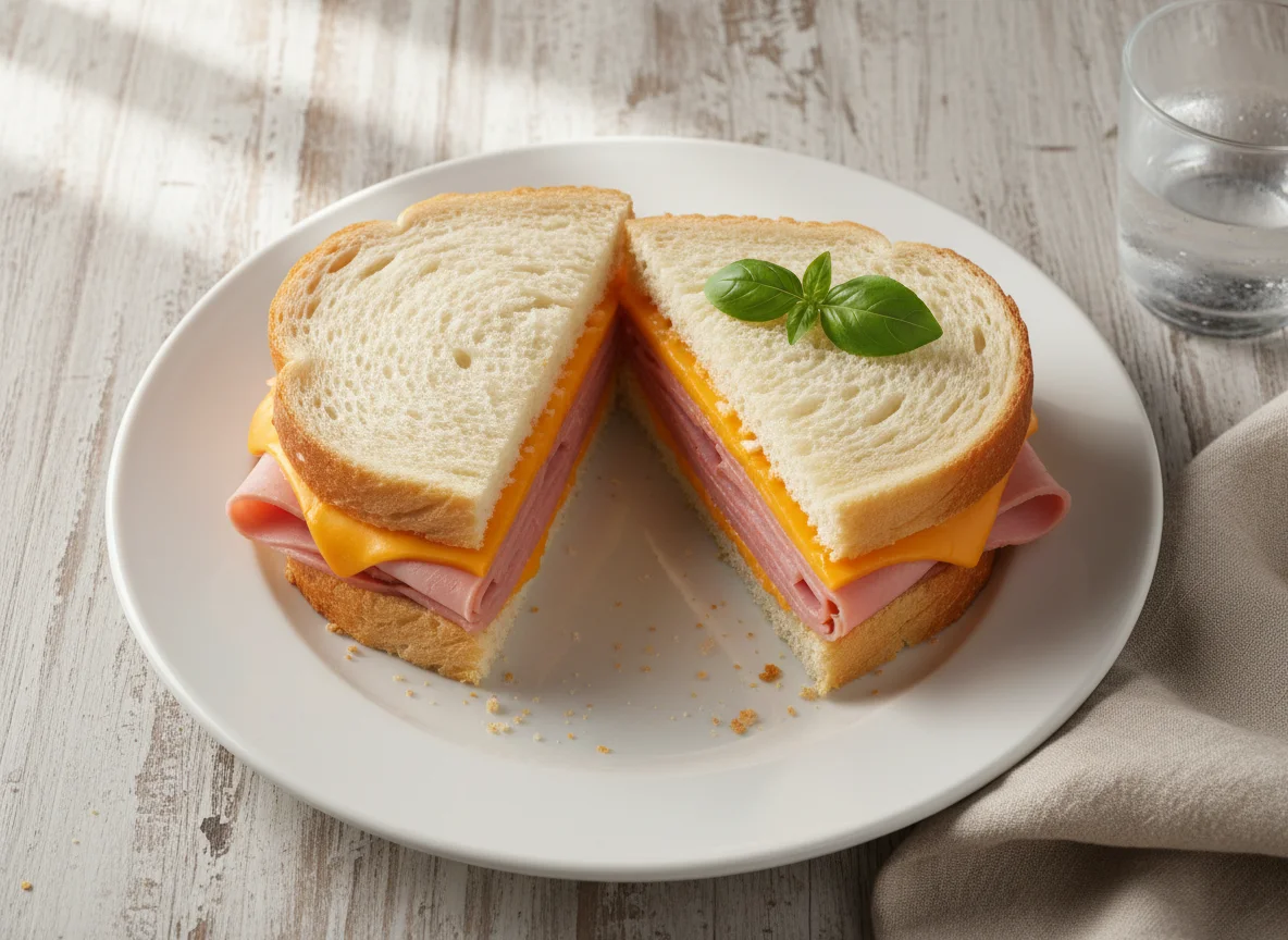 Sanduíche de queijo e presunto photo