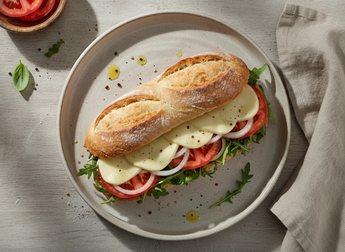 Sanduíche de queijo e vegetais photo