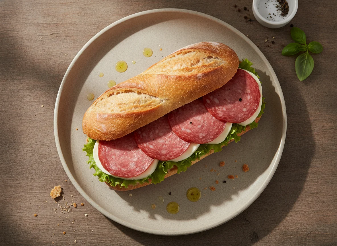 Sanduíche de Salame e Queijo photo