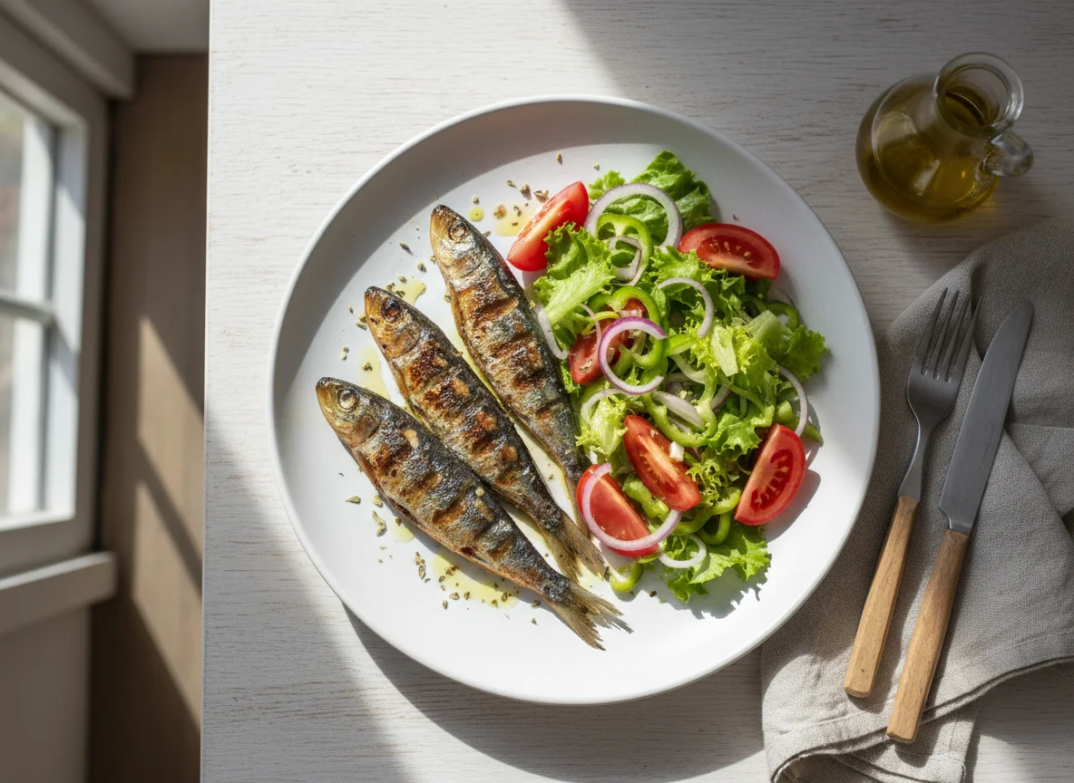 Sardinhas Assadas com Salada Mista photo