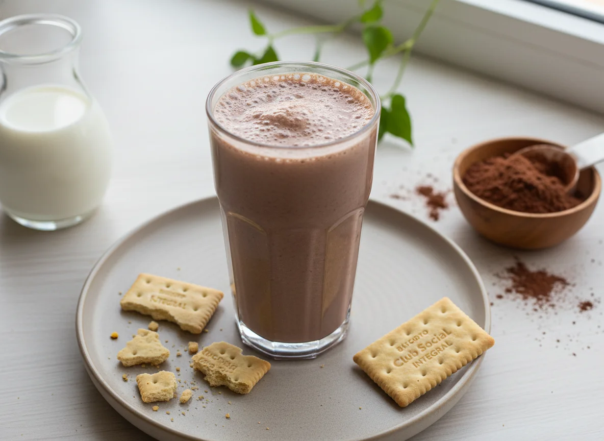 Shake de proteína com biscoitos photo
