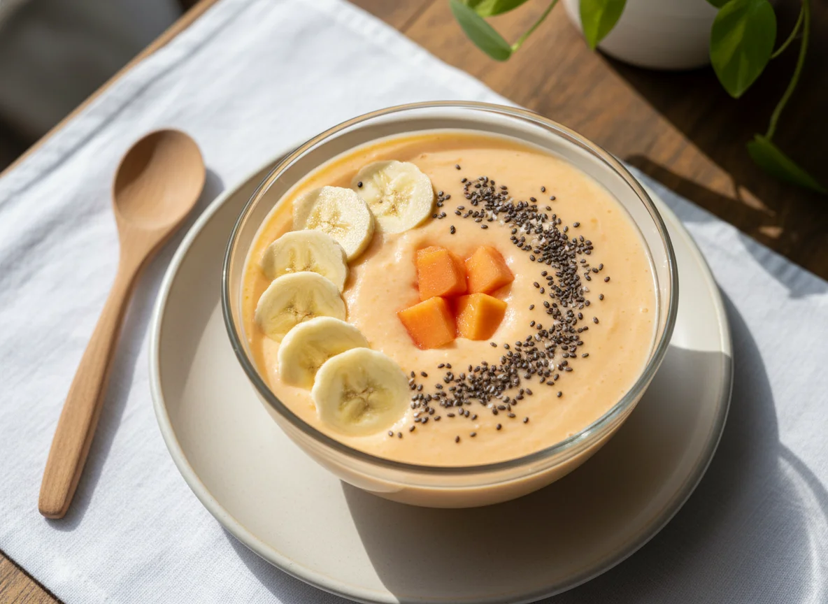 Smoothie de mamão, banana e chia photo