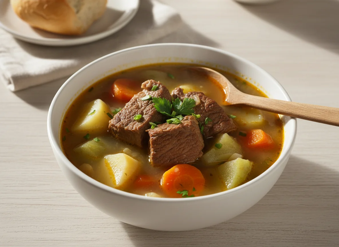Sopa de carne com legumes photo