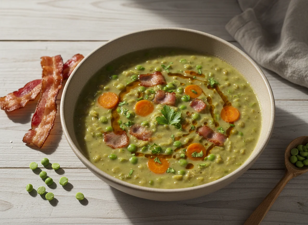 Sopa de Ervilha com Bacon e Cenoura photo