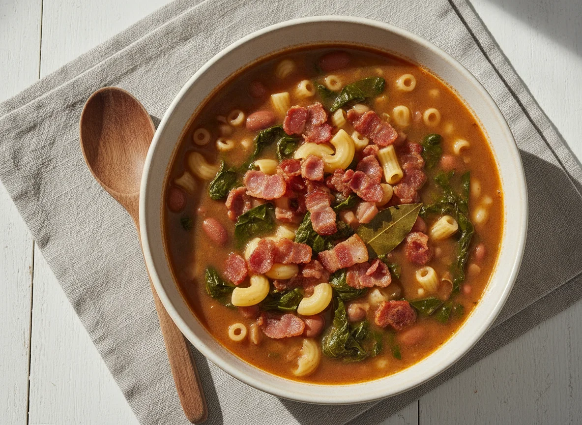 Sopa de Feijão com Couve e Macarrão photo