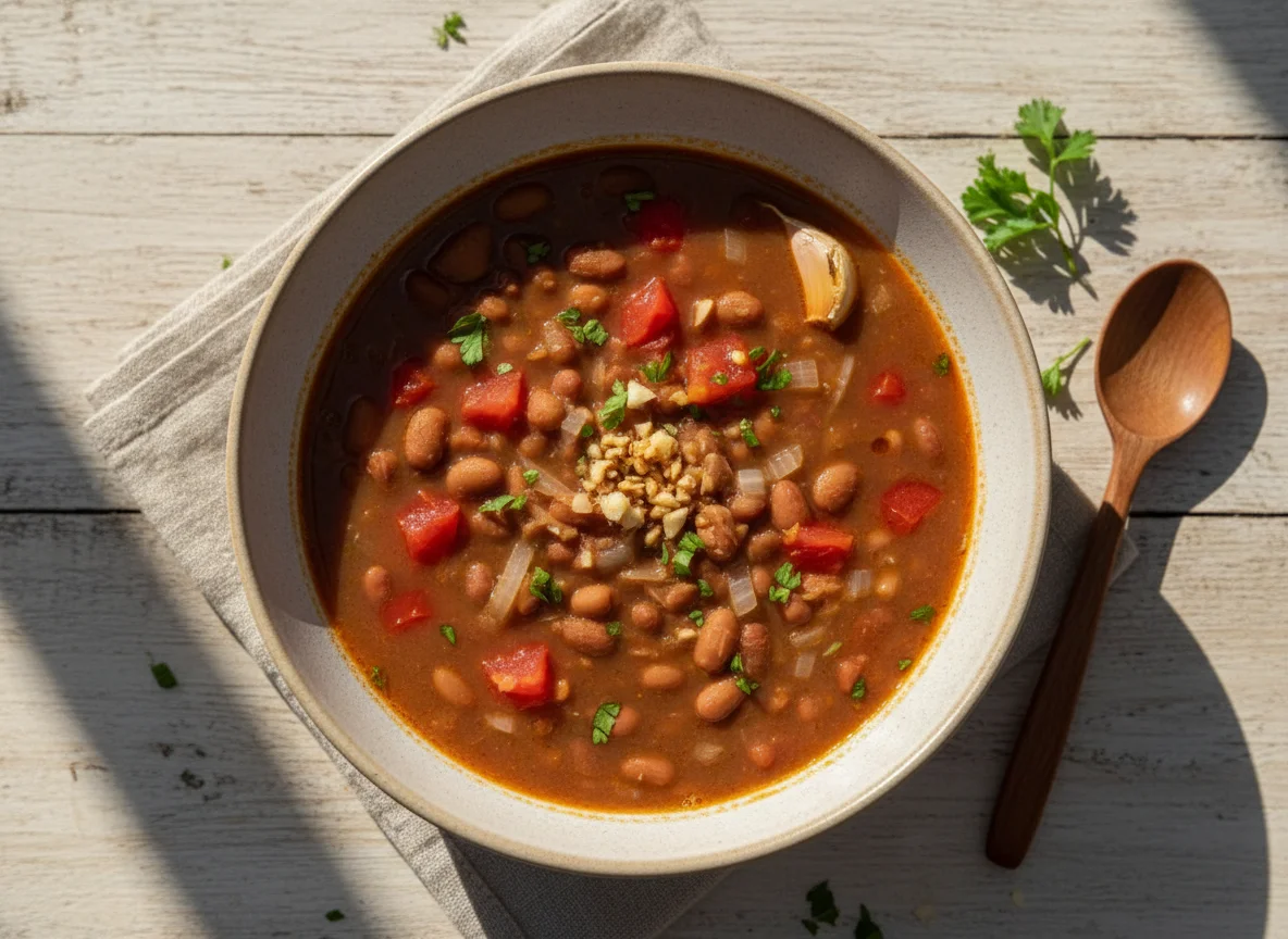 Sopa de feijão com legumes photo