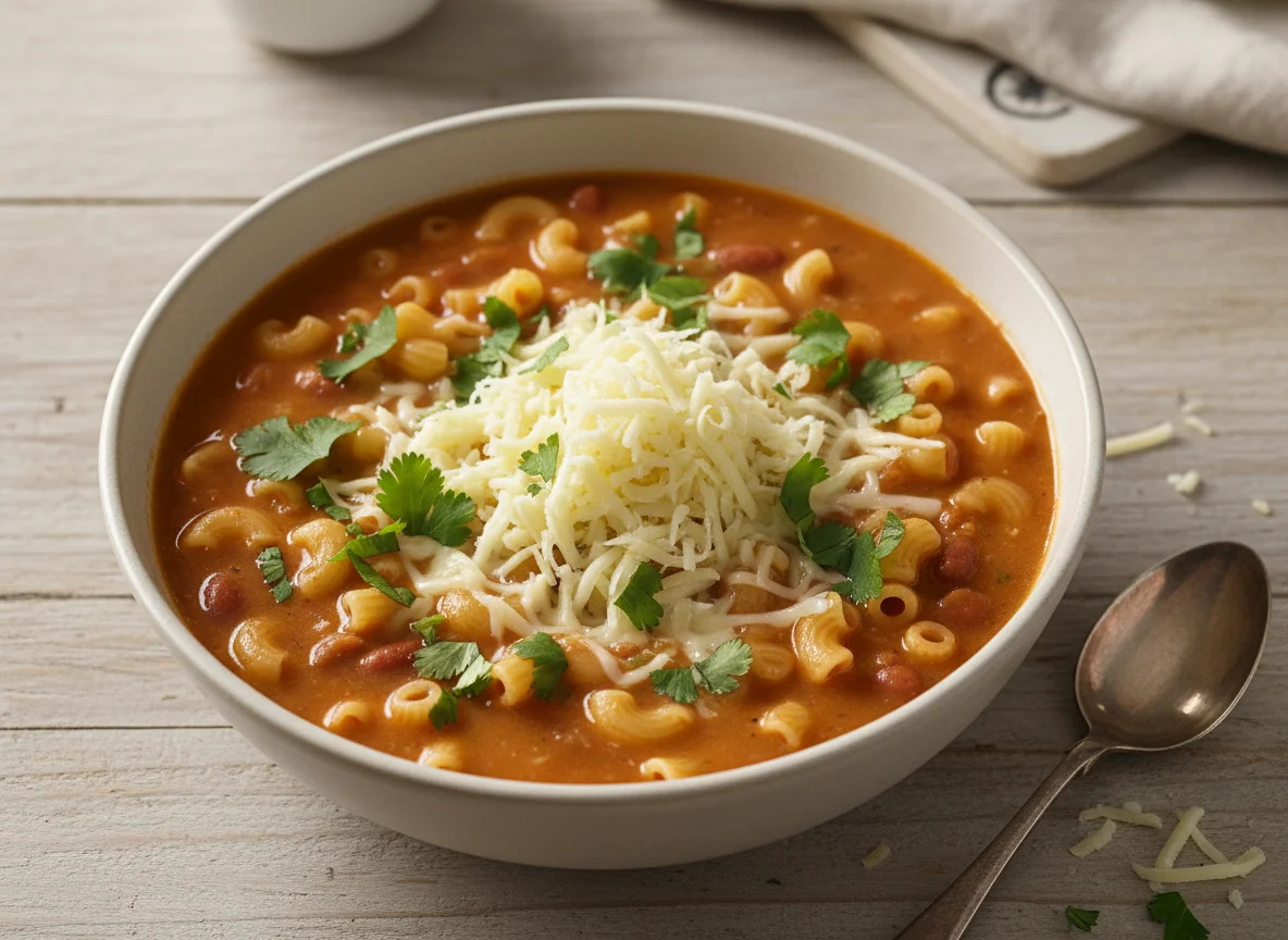 Sopa de Feijão com Macarrão e Queijo photo