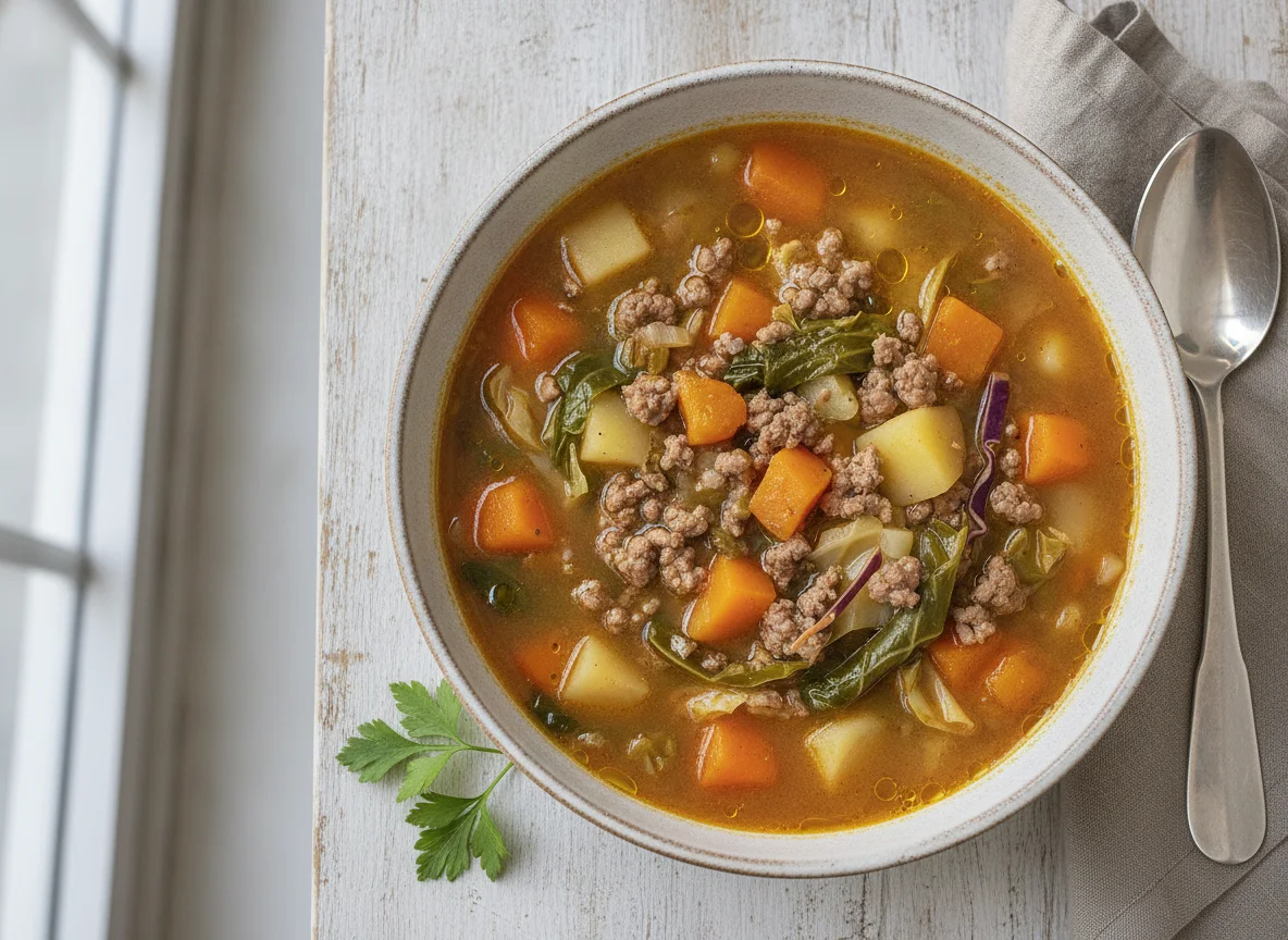 Sopa de Legumes com Carne e Couve photo