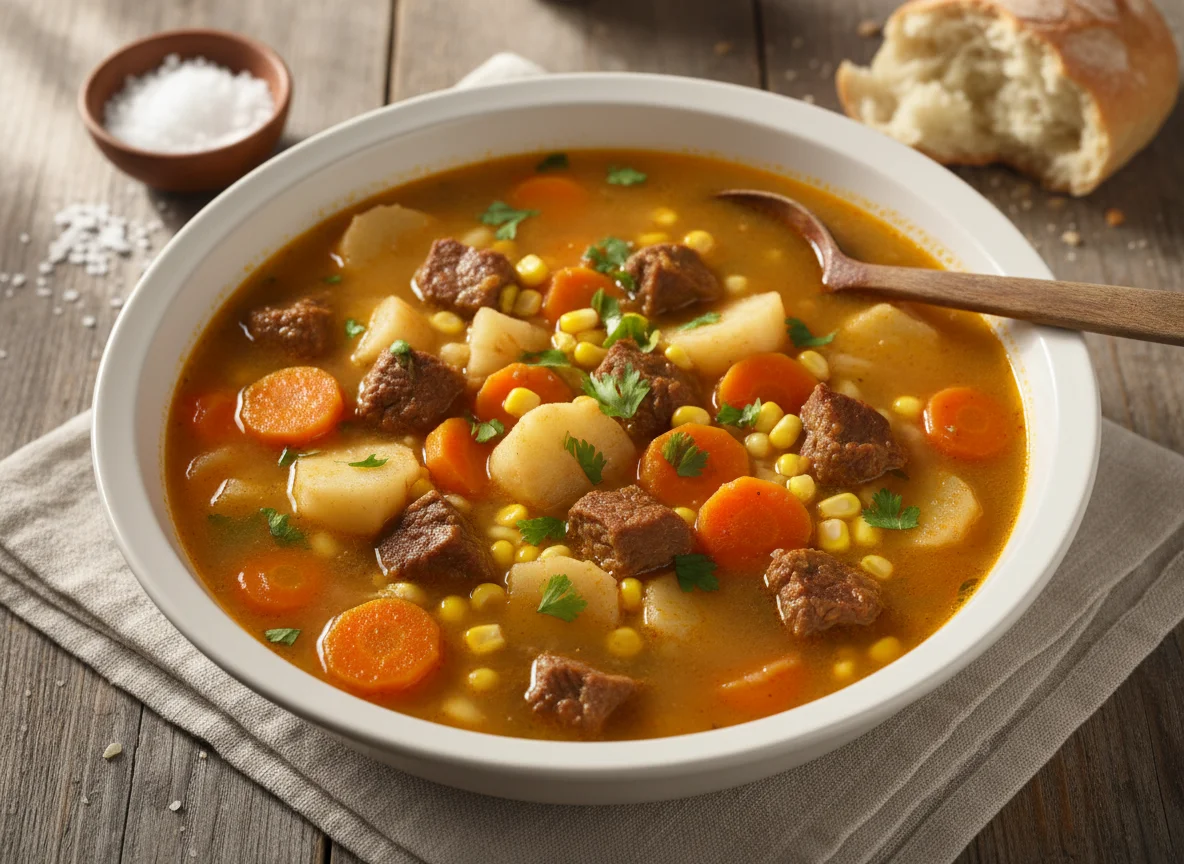 Sopa de Legumes com Carne e Mandioca photo