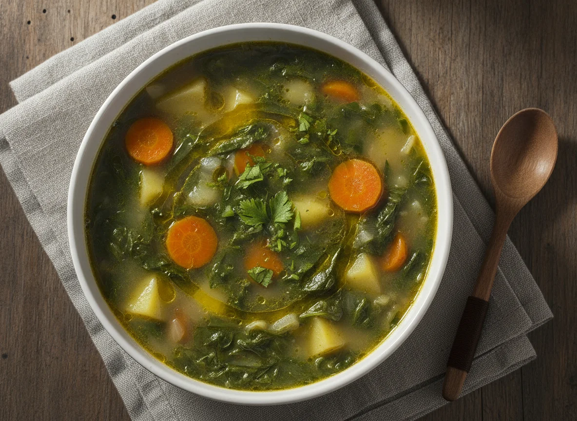Sopa de legumes com espinafres photo