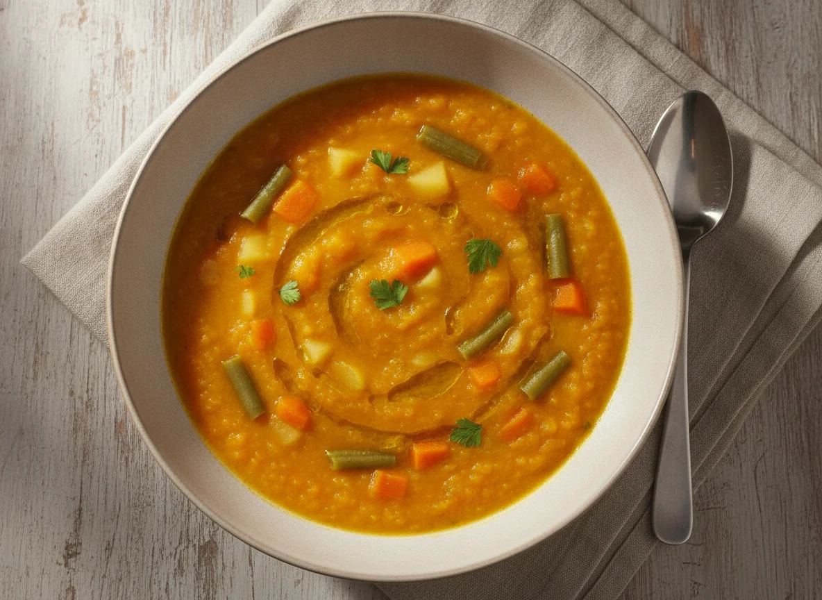 Sopa de Legumes com Feijão Verde photo