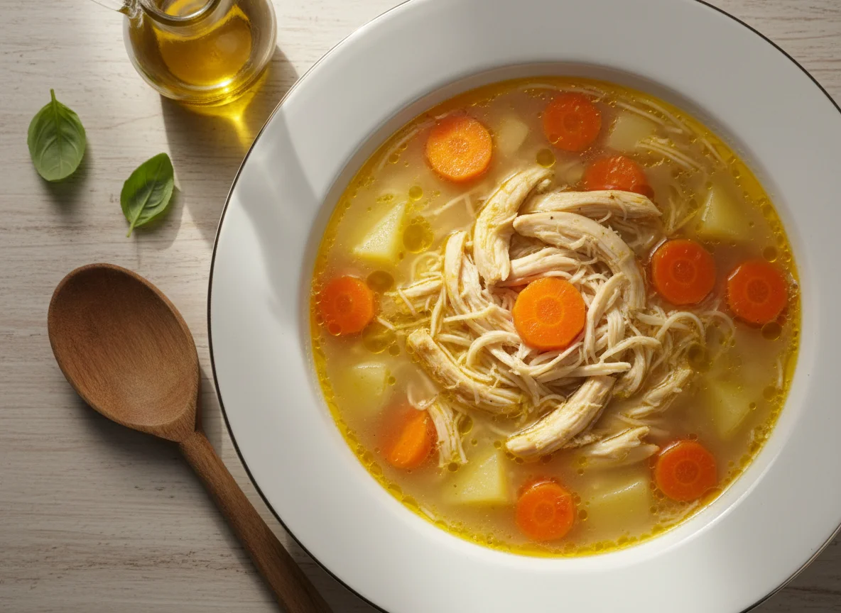 Sopa de legumes com frango photo
