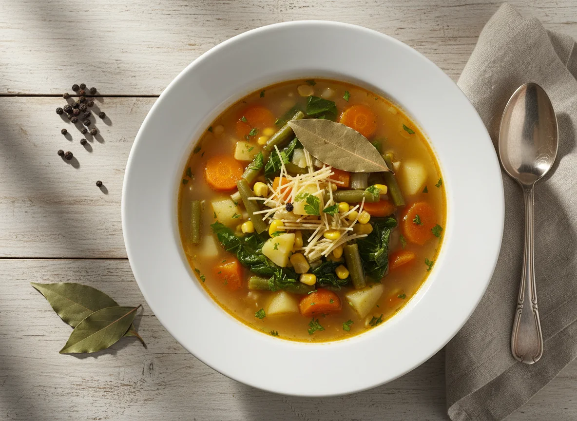 Sopa de legumes com macarrão photo