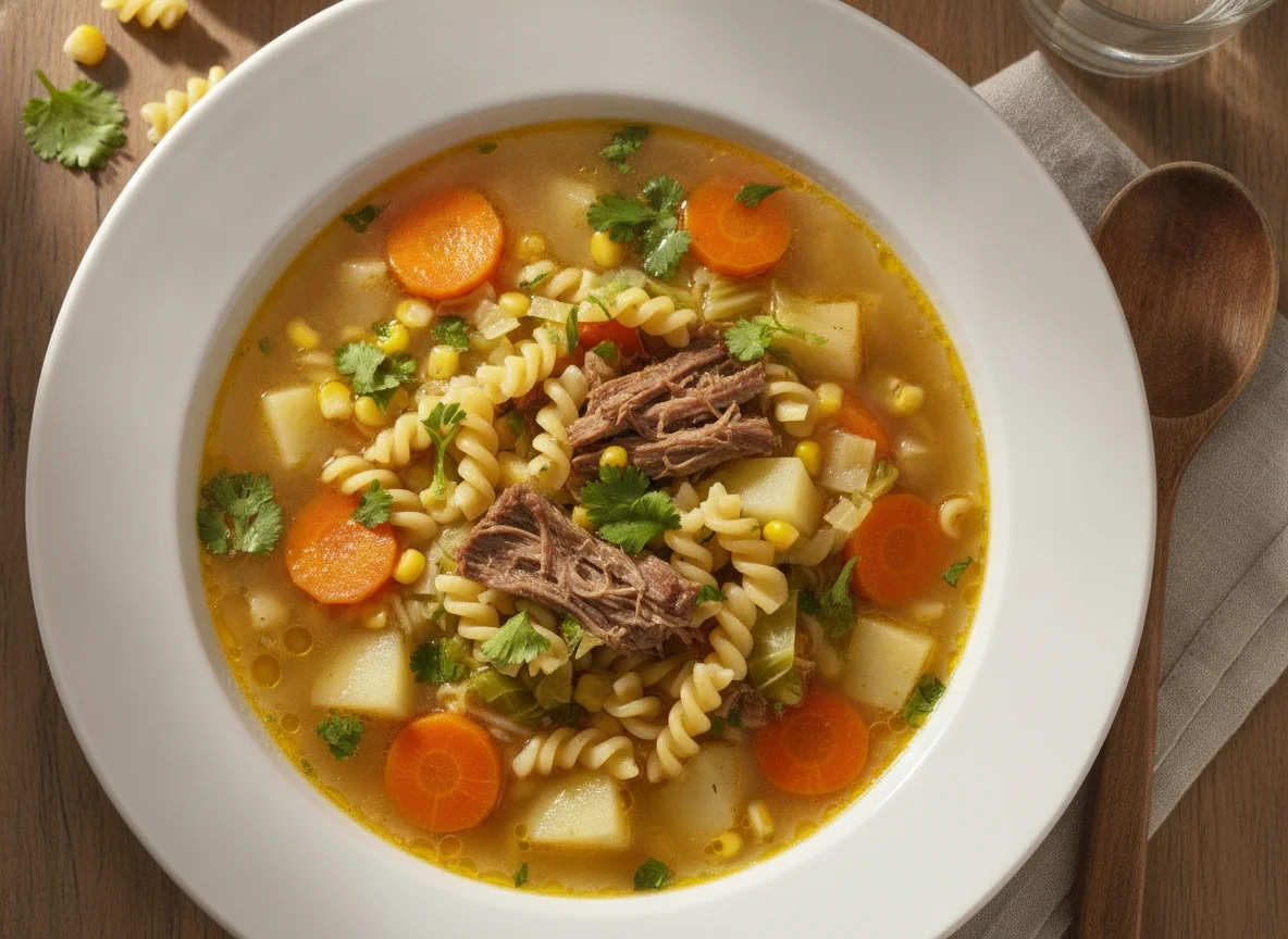 Sopa de Legumes com Macarrão e Carne photo