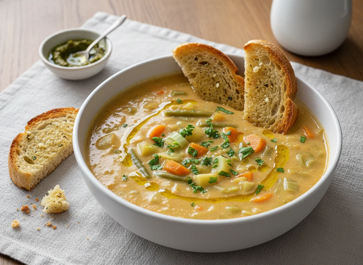 Sopa de Legumes com Torradas photo